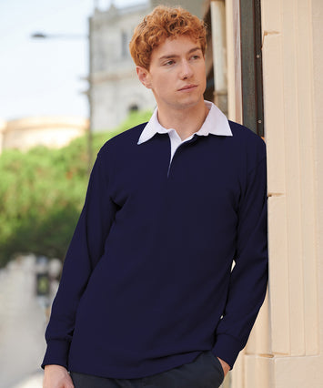 Long sleeve plain rugby shirt
