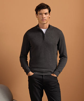 ¼ zip knitted sweater