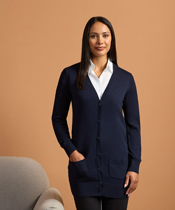 Women's longline knitted cardigan