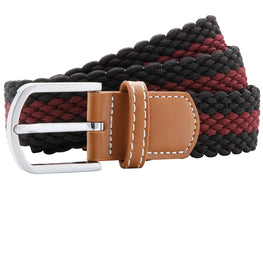Two-colour stripe braid stretch belt