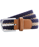 Two-colour stripe braid stretch belt