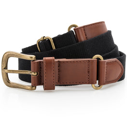 Faux leather and canvas belt