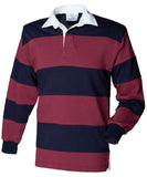Sewn stripe long sleeve rugby shirt