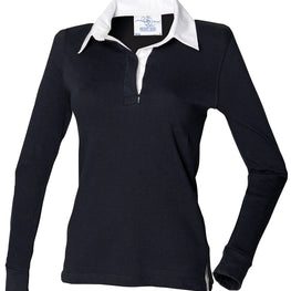 Women's long sleeve plain rugby shirt