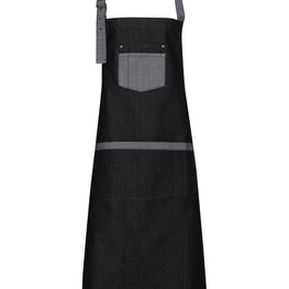 Domain contrast denim bib apron