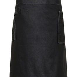 Division waxed-look denim waist apron