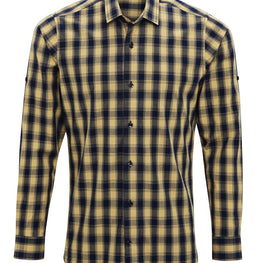 Mulligan check cotton long sleeve shirt
