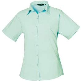 Women's short sleeve poplin blouse