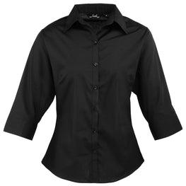 Women's ¾ sleeve poplin blouse