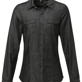 Women's jeans stitch denim shirt