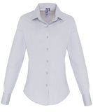 Women's stretch fit cotton poplin long sleeve blouse