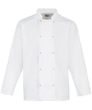 Studded front long sleeve chef's jacket