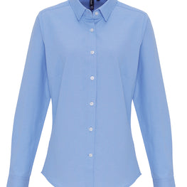 Women's cotton-rich Oxford stripes blouse