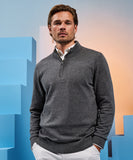 Men's cotton blend ¼ zip sweater