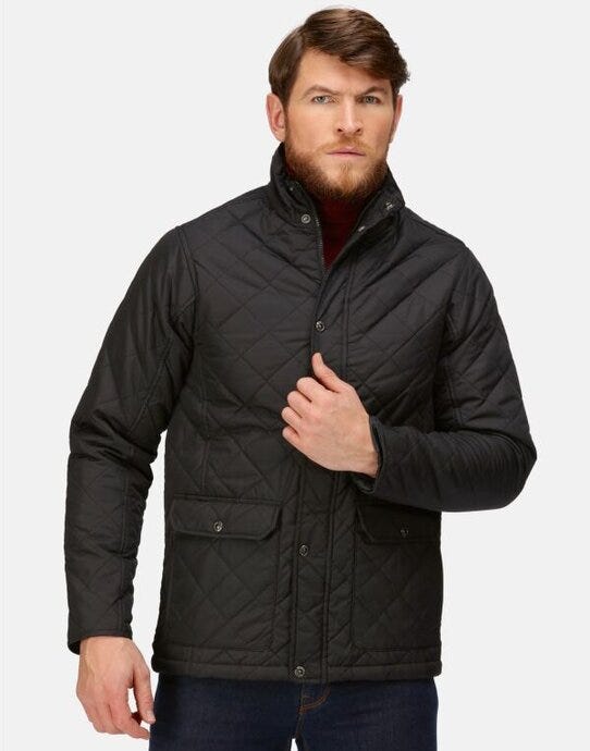 Regatta Mens Tyler Quilted Jacket - Black - 2XL