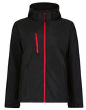 Regatta Venturer Hooded Softshell - Black/Red - 3XL