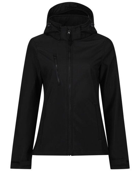 Regatta Womens Venturer Hooded Softshell - Black/Black - 10