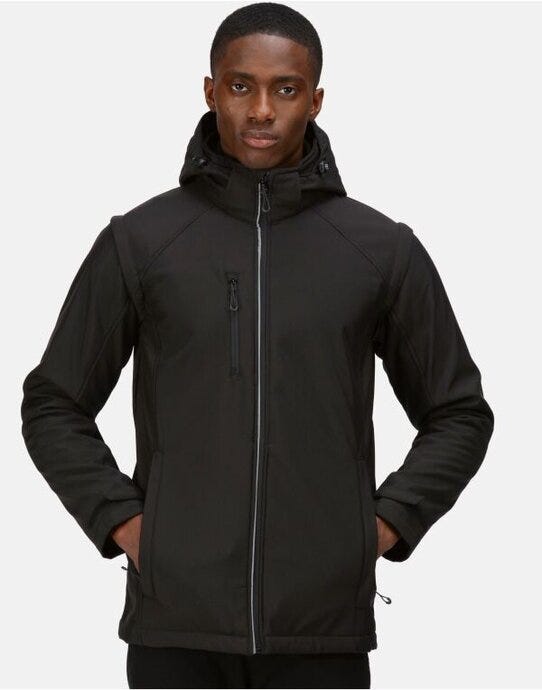 Regatta Mens Earsmus 4-In-1 Softshell - Black/Black - 2XL