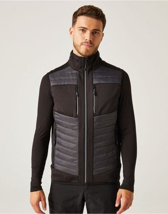 Regatta E-Volve Unisex Hybrid Bodywarmer - Ash/Black - 2XL