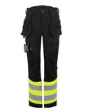 Regatta Hi-Vis X-Pro Stretch Holster Trs - Black/Hi-Vis Yellow - 34"