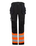 Regatta Hi-Vis X-Pro Stretch Holster Trs - Black/Hi-Vis Orange - 44"