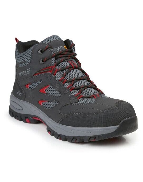 Regatta Mudstone S1P Safety Hiker - Ash/ Rio Red - 10