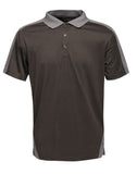 Regatta Mens Contrast Wicking Polo - Black/Seal Grey - 4XL