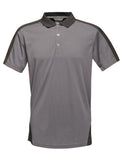 Regatta Mens Contrast Wicking Polo - Seal Grey/Black - M