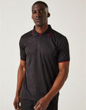 Regatta Navigate Short Sleeve Polo - Black/Classic Red - 3XL
