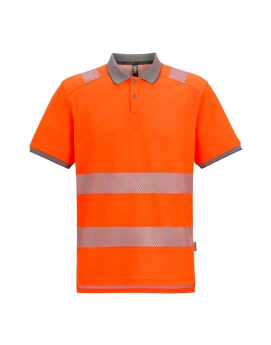 Regatta Hi-Vis Pro Comfort Polycot Polo - Black/Hi-Vis Orange - 2XL