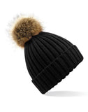 Beechfield Faux Fur Pom Pom Chunky Beanie B412