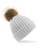 Beechfield Faux Fur Pom Pom Chunky Beanie B412