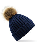 Beechfield Faux Fur Pom Pom Chunky Beanie B412