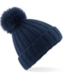 Beechfield Verbier Faux Fur Pop Pom Chunky Beanie B413