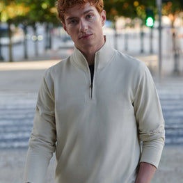 Premium piqué 1/4-zip top