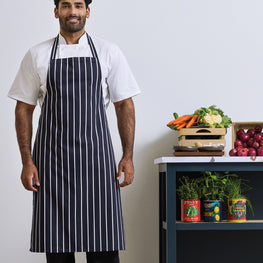 Striped bib apron