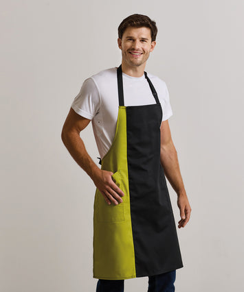 Contrast bib apron