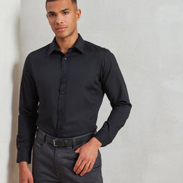 Poplin fitted long sleeve shirt