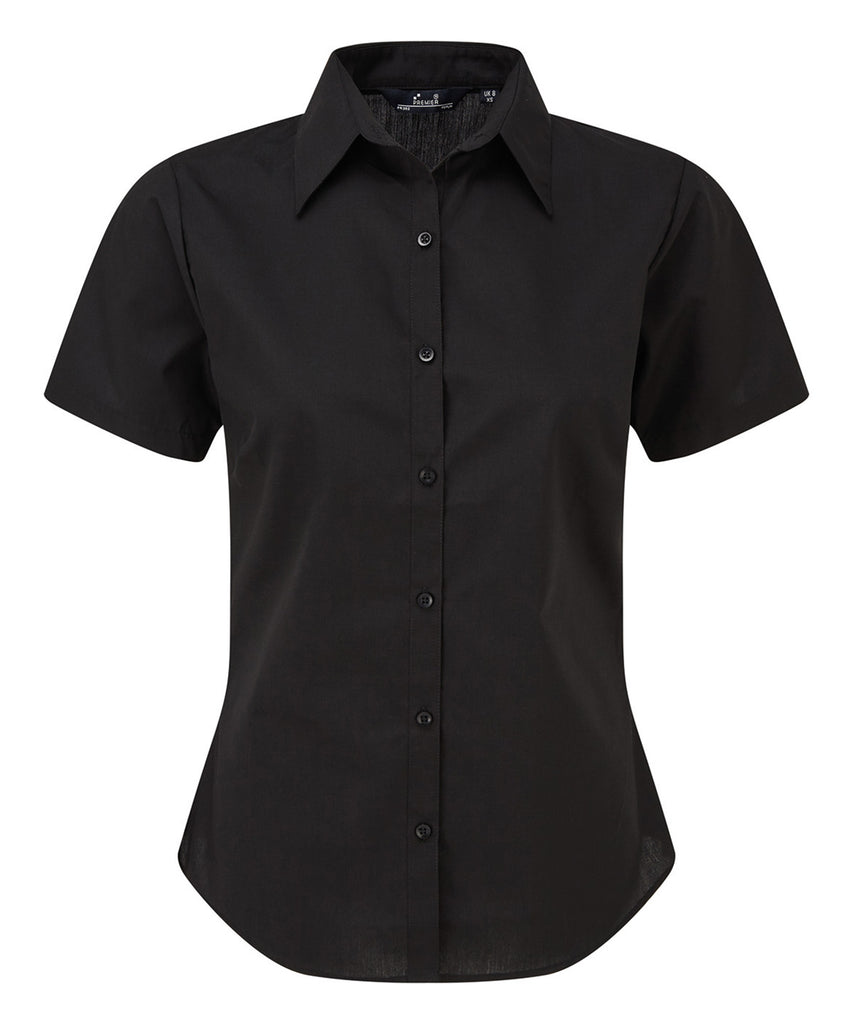 Women's short sleeve poplin blouse