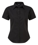 Women's short sleeve poplin blouse