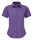 Women's short sleeve poplin blouse
