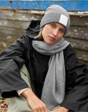 Beechfield Appliqué Patch Beanie B337R - Ash/White - One Size