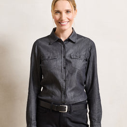 Women's jeans stitch denim shirt