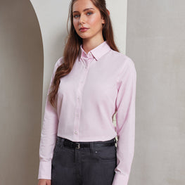 Women's cotton-rich Oxford stripes blouse