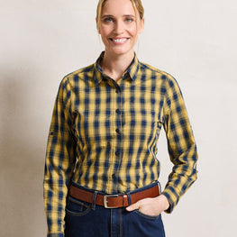 Women's Mulligan check cotton long sleeve shirt