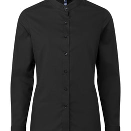 Women's banded collar 'grandad' shirt