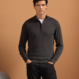 ¼ zip knitted sweater