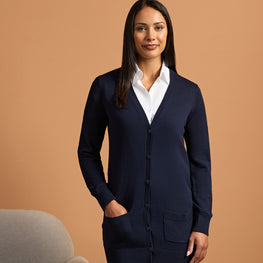Women's longline knitted cardigan