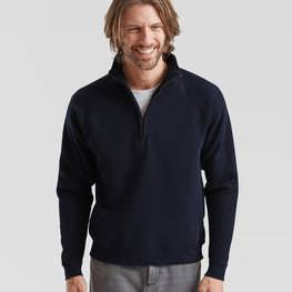 Premium 70/30 zip-neck sweatshirt